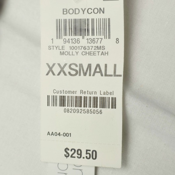 Bar III Animal Print Bodycon Midi Skirt Women XXS Molly Cheetah Tan Mob Wife NWT - Picture 5 of 5